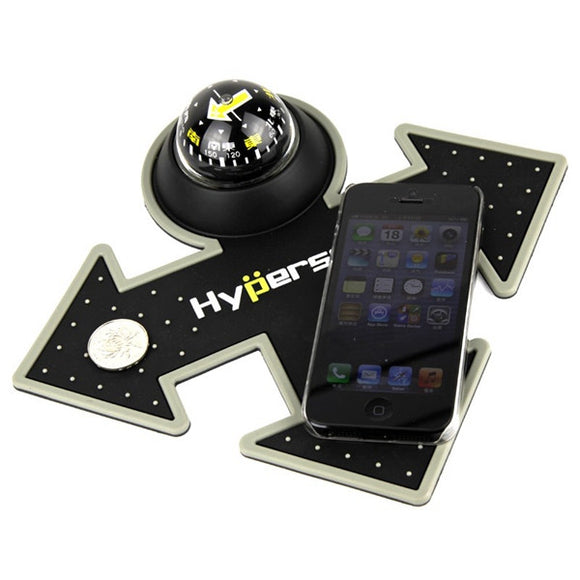 Hypersonic Car Dashboard Anti-Slip Mat Double Arrow with Deluxe Compass