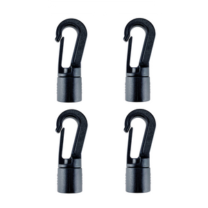 BSET MATEL 4PCS Kayak Plastic Buckle Bungee Shock Tie Cord Hook Quick Connect Rope Terminal Hanging Ends Lock Clip Clothesline Elastic Cord