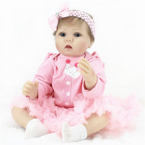 NPK DOLL 22'' Reborn Silicone Handmade Lifelike Baby Doll Realistic Newborn Toy