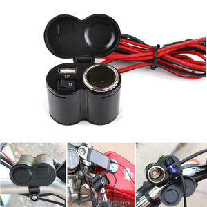 12V-24V Motorcycle E-bike USB Charger Socket with ON-OFF Button