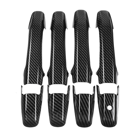 4 Pcs Carbon Fiber style Outside Door Handles Set Black For Honda Civic 2006-2011