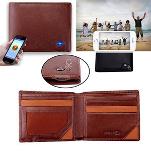 12x1.5x10cm Fashion Anti Lost Anti Theft Bluetooth Connection Phone Smart Wallet Rechargable