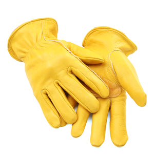 Insulated Grain Cowhide Leather Skid Resistance Gloves Winter Work Motor Vehicle