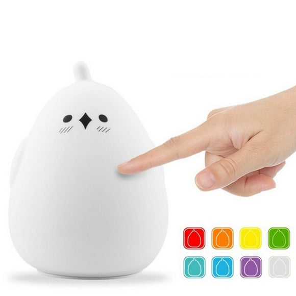 Silicone Colorful USB Rechargeable Tap Sensor LED Night Light Nursery Lamp For Children