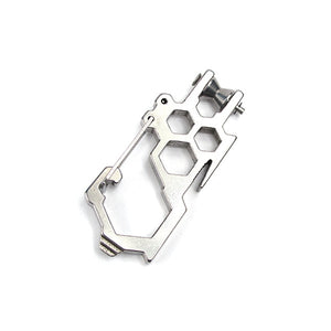 IPRee Multifunctions EDC Buckle Tool D-shaped Steel Carabiner Hook Outdooors Survival Kit