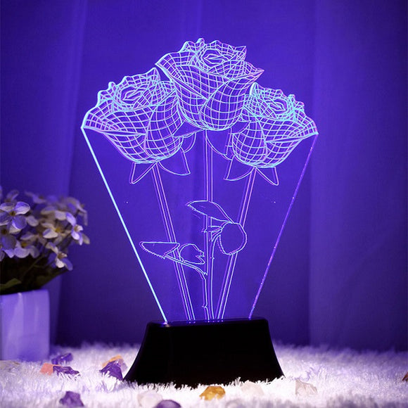 Creative 3D Stereoscopic Visual Personalized Decoration LED Lamp Living Room Romantic Gift