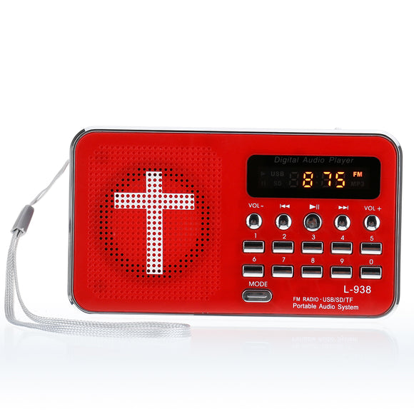 Bible AUX U-disk TF SD Card Audio MP3 Music Player Portable Mini FM Radio Speakers For Elders Gift