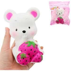 Mouse Strawberry Squishy 13*10*8CM Slow Rising With Packaging Collection Gift Soft Toy