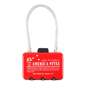 KCASA LK-25 Cartoon Pattern 3 Digit Luggage Combination Password Bike Locks Padlocks