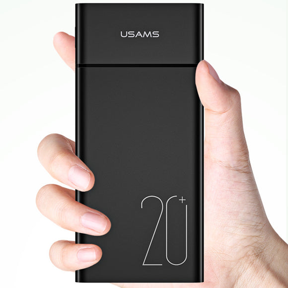 USAMS 20000mAh Dual USB Portable Chargering External Battery Power Bank for Mobile Phone