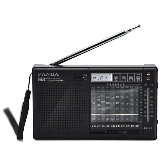 Panda 6170 FM MW SW Radio Portable Stereo Speaker TF Card MP3 Player