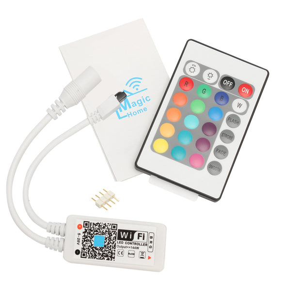 WIFI RGB Mini Controller 24 Keys Remote Control ZJ-WIR-RGB Mini WiFi Controller 12V