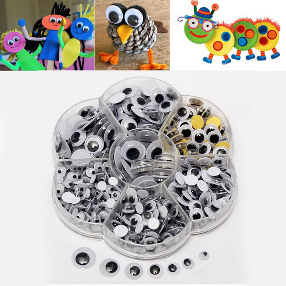 1 Box 5 to 12mm Round Wiggly Wobbly Googly Eyes Children Kids DIY Self Adhesive Scrapbooking Crafts