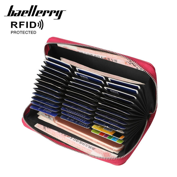 Baellerry Women RFID Antimagnetic Faux Leather 36 Card Slots Wallet Purse Handbag