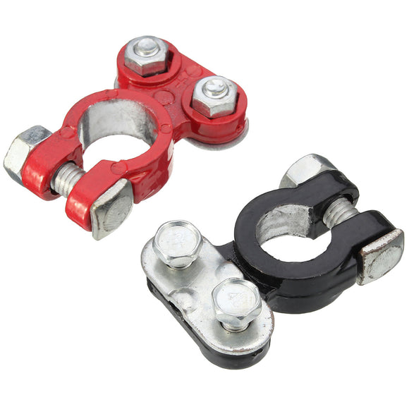 2Pcs Aluminum Positive and Nagative Car Battery Terminal Clamp Clips Connector
