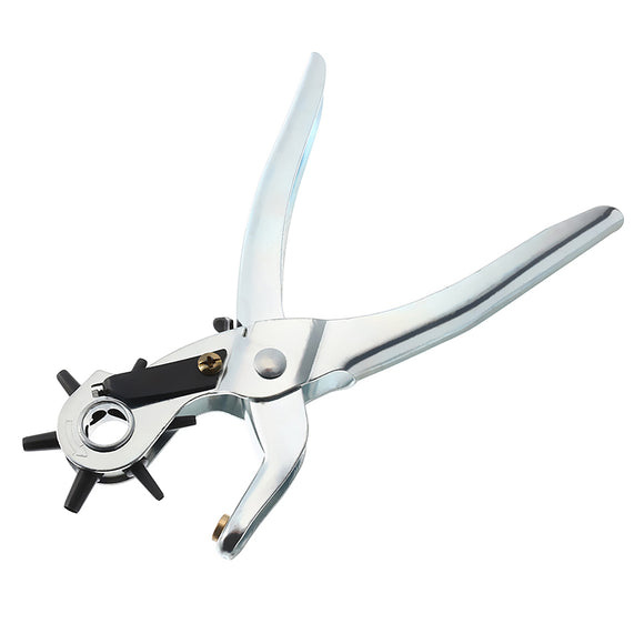 230mm Round Hole Punch Steel Color Adjustable Pliers Jewelry Making Hand Tool
