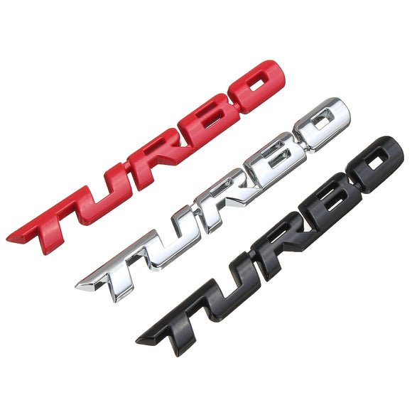 Turbo 3D Metal Car Decals Lettering Badge Sticker for Auto Body Rear Tailgate