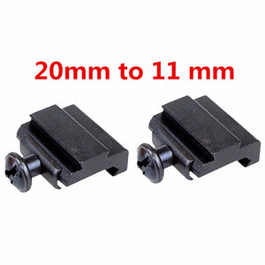 2pcs 20mm to 11mm Adapter Base Coverter Mount For Weaver Dovetail Rail