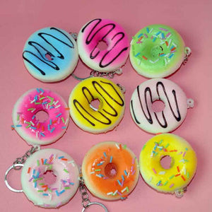 10PCS 5CM Random Color Squishy Donuts Cell Phone Strap Key Chain Scented