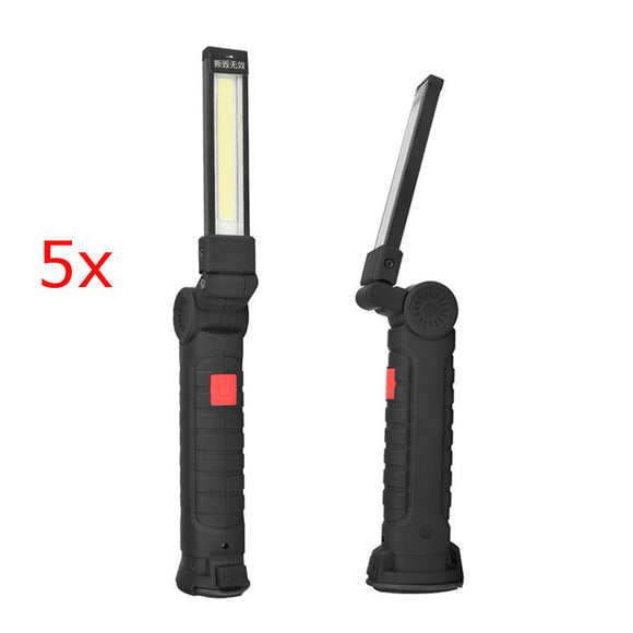 5pcs XANES 175A Multifunction 360Degree Flip Emergency USB Rechargeable COB +LED Flashlight with Magnetic Tail and Couple