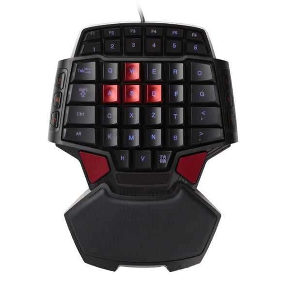 DeLUX T9 47 Key USB Wired Mini Single Hand Gaming Keyboard for PC Laptop