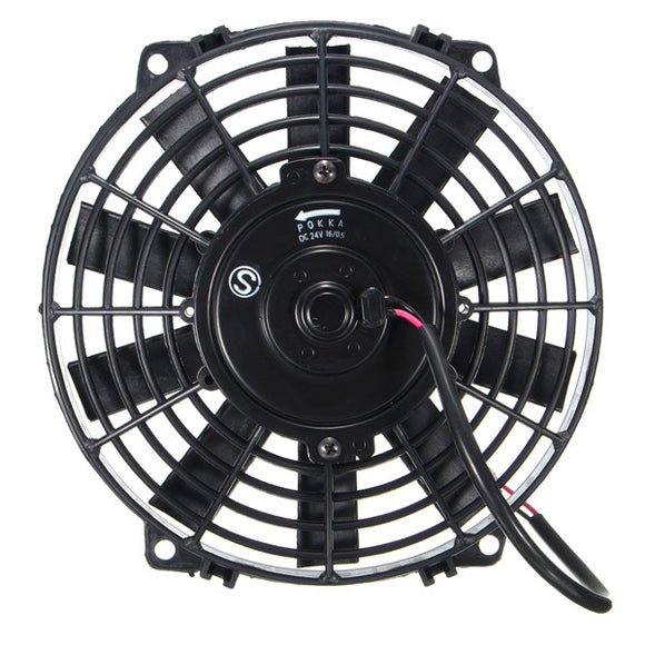 Universal 12V 80W Pull/Push Straight Black Blade Electric Cooling Radiator Fan