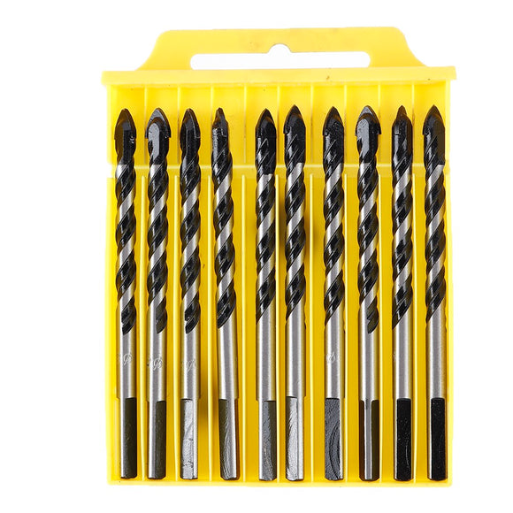 Drillpro 10pcs 6mm 8mm Hole Saw Cutter Triangle Twist Drill Bit Concrete Glass Ceramics Tile Marble Drill Bit