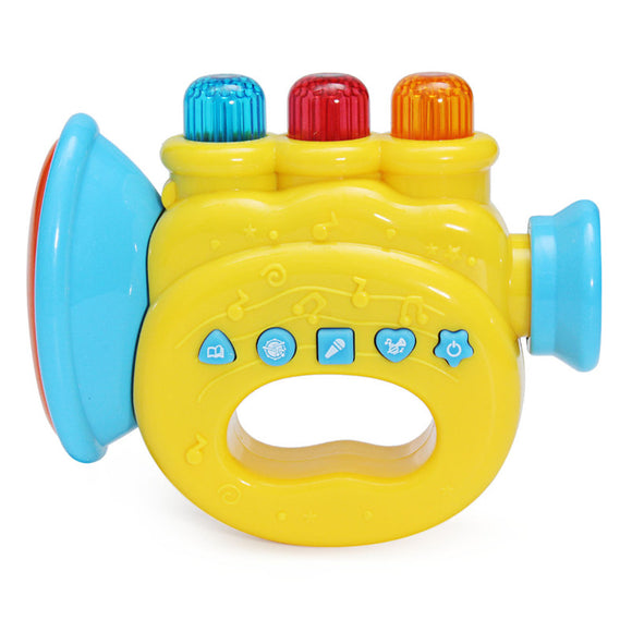 Plastic Baby Magic Music Horn Kids Story Music Instruments Children LED Toy