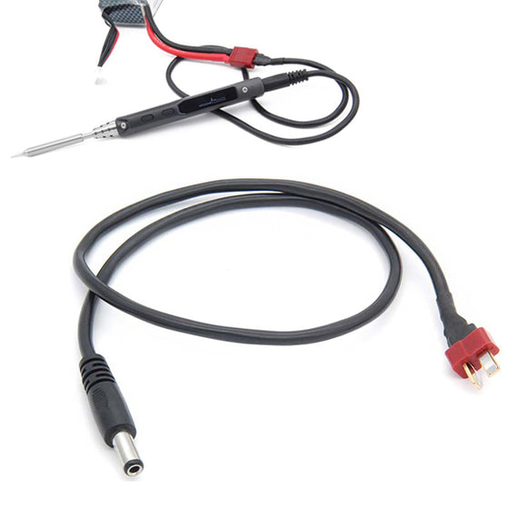 MINI Deans Style Male T Plug to Male DC5525 Power Cable for TS100 Electronic Soldering Iron