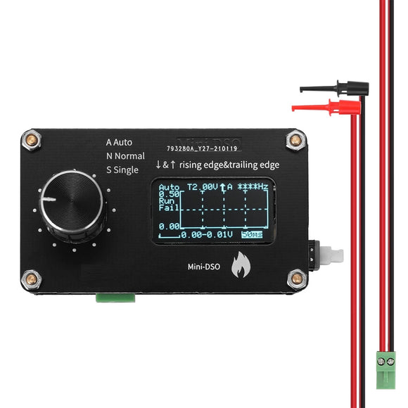 0.96 Inch OLED Display Mechanical Button 250 kHz Sampling Rate Simple Oscilloscope Metal Knob Adjustment Single-channel Measuring Mini Oscilloscope