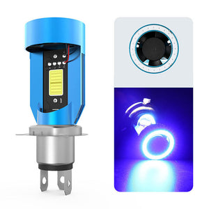 12-80V H4 2600LM 25W BA20D COB White Blue/Red Motorcycle Headlight Angel Eye LED Bulb Motorbike Headlamp Fog Light Replace Bulbs