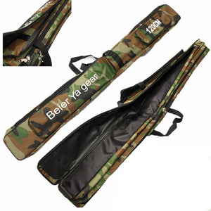120cm Camouflage Carp Fishing Rod Tackle Bag Case Padded Holder Luggage Holdall