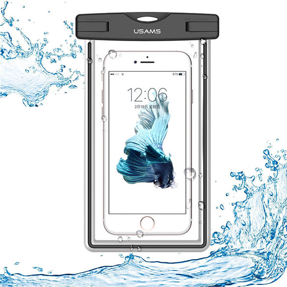 USAMS IPX8 Waterproof Case Touch Screen Dry Bag for Cell Phone Under 6 inch