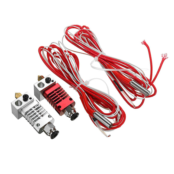 Silver/Red Color  V6 1.75mm All Metal J-Head Hotend Remote Extruder Kit with Heating Tube