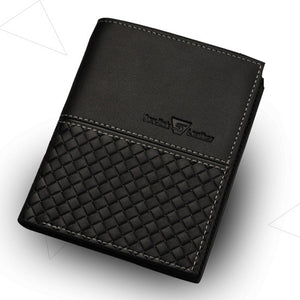 Men Cowhile Pu Casual Short Horizontal Vertical Wallet