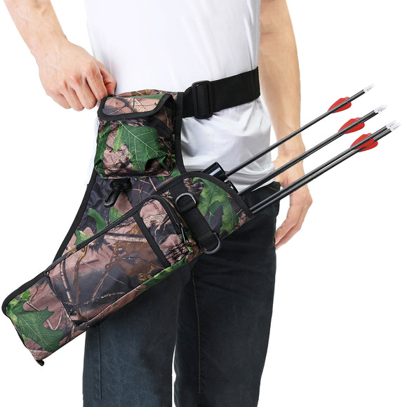 Bow Bag Arrow Holder 3-Tube Archery Quiver Adjustable Shoulder Strap Bags