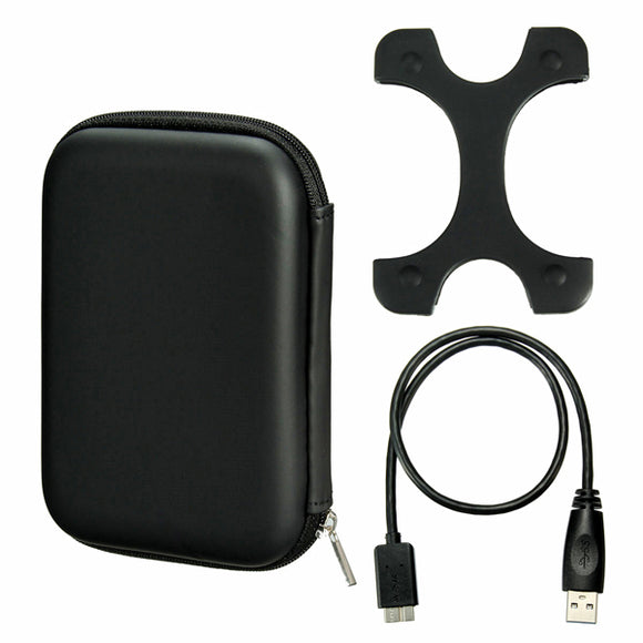 Case Bag+Micro USB 3.0 Cable+Silicone Cover For 2.5inch HDD Hard Drive Enclosure