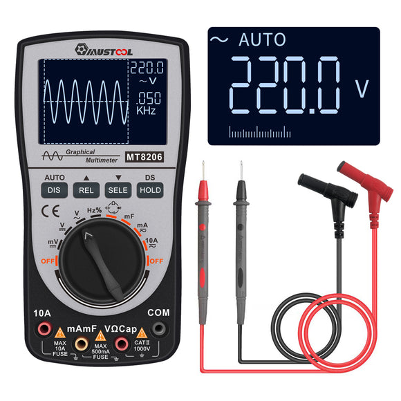 MUSTOOL MT8206 2 in 1 Intelligent  Digital Oscilloscope Multimeter with Analog Bar Graph