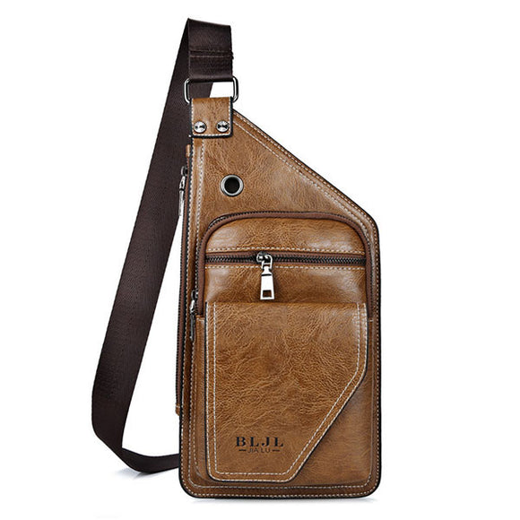 Vintage Bueiness Bag Multifunctional Shoulder Bag Waterproof Chest Bag For Men