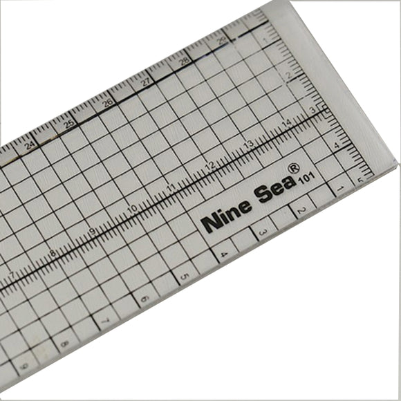 NINE SEA 30cm Patchwork Ruler Aligned Cutting Metallic Edge Ruler