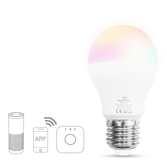 GLEDOPTO Zig.Bee GL-B-007Z AC100-240V E27 6W RGBWW Smart LED Light Bulb Compatible with Philips HUE