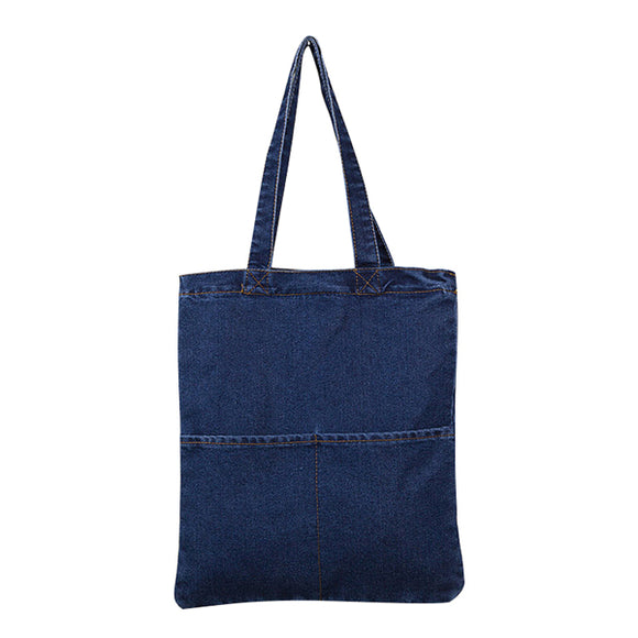 Women Casual Denim Jeans Handbag Big Capacity Daily Shoulder Bag 2 Color