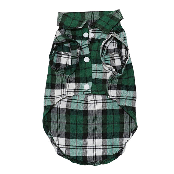 Pet Dog Clothes Soft Puppy Spring Summer Plaid Shirt Outfits Pet Clothing Pet T-shirt