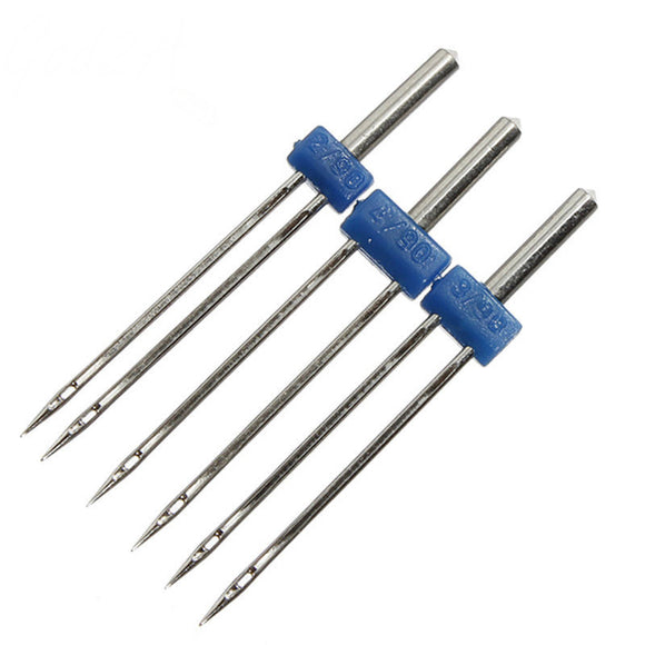 3PCS/set Size 2.0/90-3.0/90-4.0/90 Steel Twin Double Needle Sewing Machine Needles Pins Cloth Decor