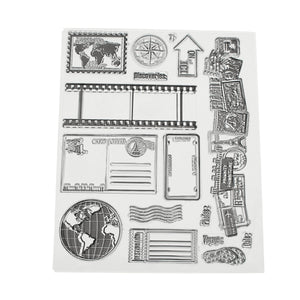 Vintage Postcards Postmark Pattern Scrapbook DIY Photo Album Cards Transparent Silicone Clear Stamps