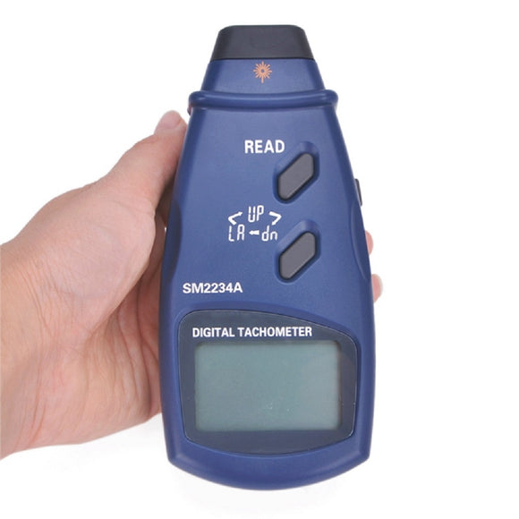 LCD Digital Laser Tachometer Accuracy 0.1RPM Electronic Photo Tachometer 2.5~99999 RPM Max Min Last