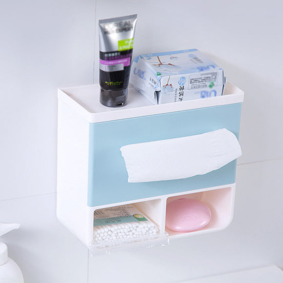 4 Colors Bathroom Toilet Paper Holder Suckers Tissue Box Sundries Lavatory Closestool Tissue Box