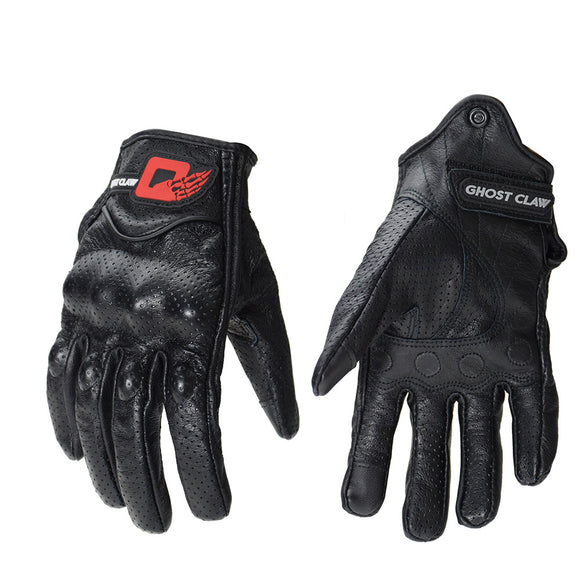 GHOST RACING Motocross Racing Leather Gloves Motorcycle Protective Gear Goatskin Touchscreen Men Women