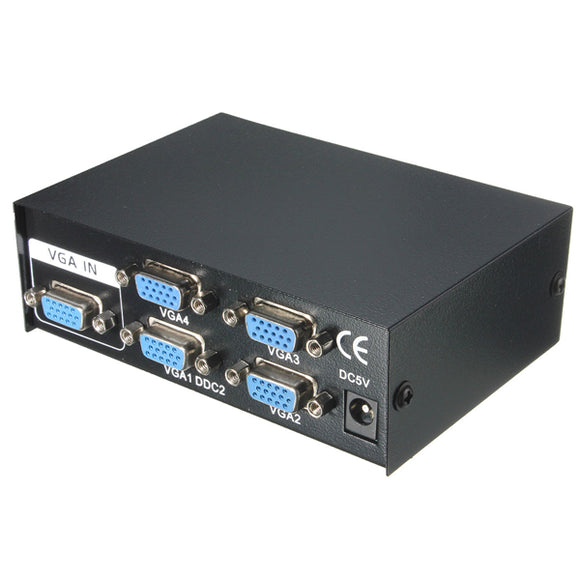 4 Port VGA SVGA Monitor Sharing Switch Box Video Splitter 60cm USB Cable