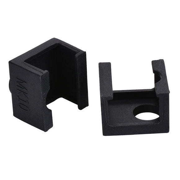 2Pcs Upgrated MK10 Black Silicone Protective Case for Aluminum Heating Block 3D Printer Part